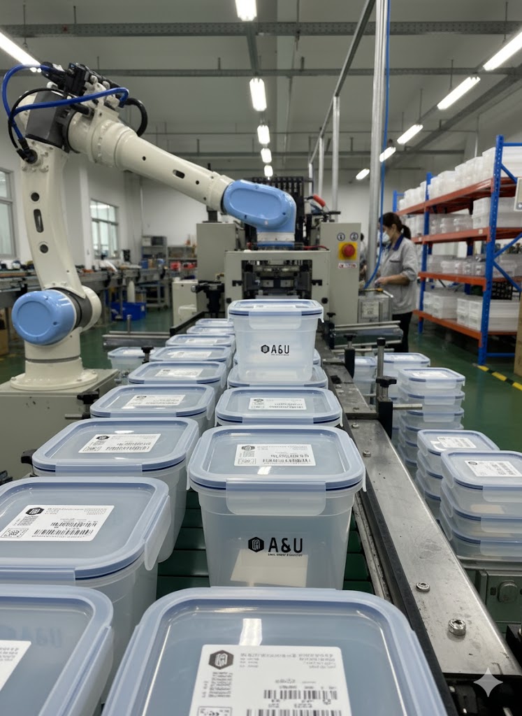 A&U 24pcs Airtight Food Storage Containers with Lids, Plastic Kitchen and Pantry Organization Canisters for Cereal, Dry Food, Flour and Sugar, BPA Free, Includes 24 Labels Black